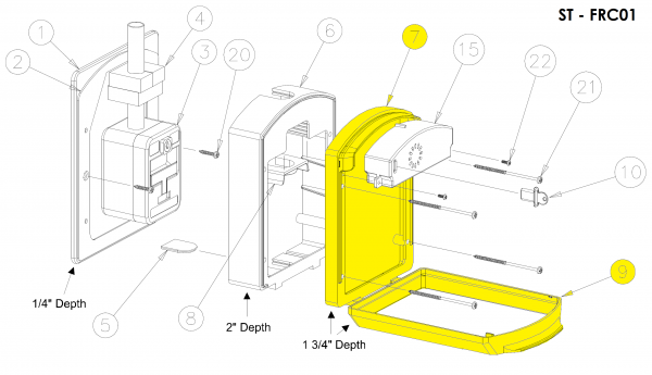 SigCom ST-FRC01, Sentry (ST-FRC01) Pull Station Front Cover