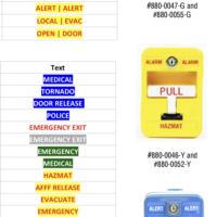 SigCom (880-00) Series Labels for Special Application Pull Stations