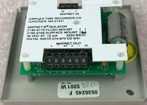 Simplex 2190-9169, Simplex (2190-9169) MAPNET II Surface Mount – Isolator Module, 0636246