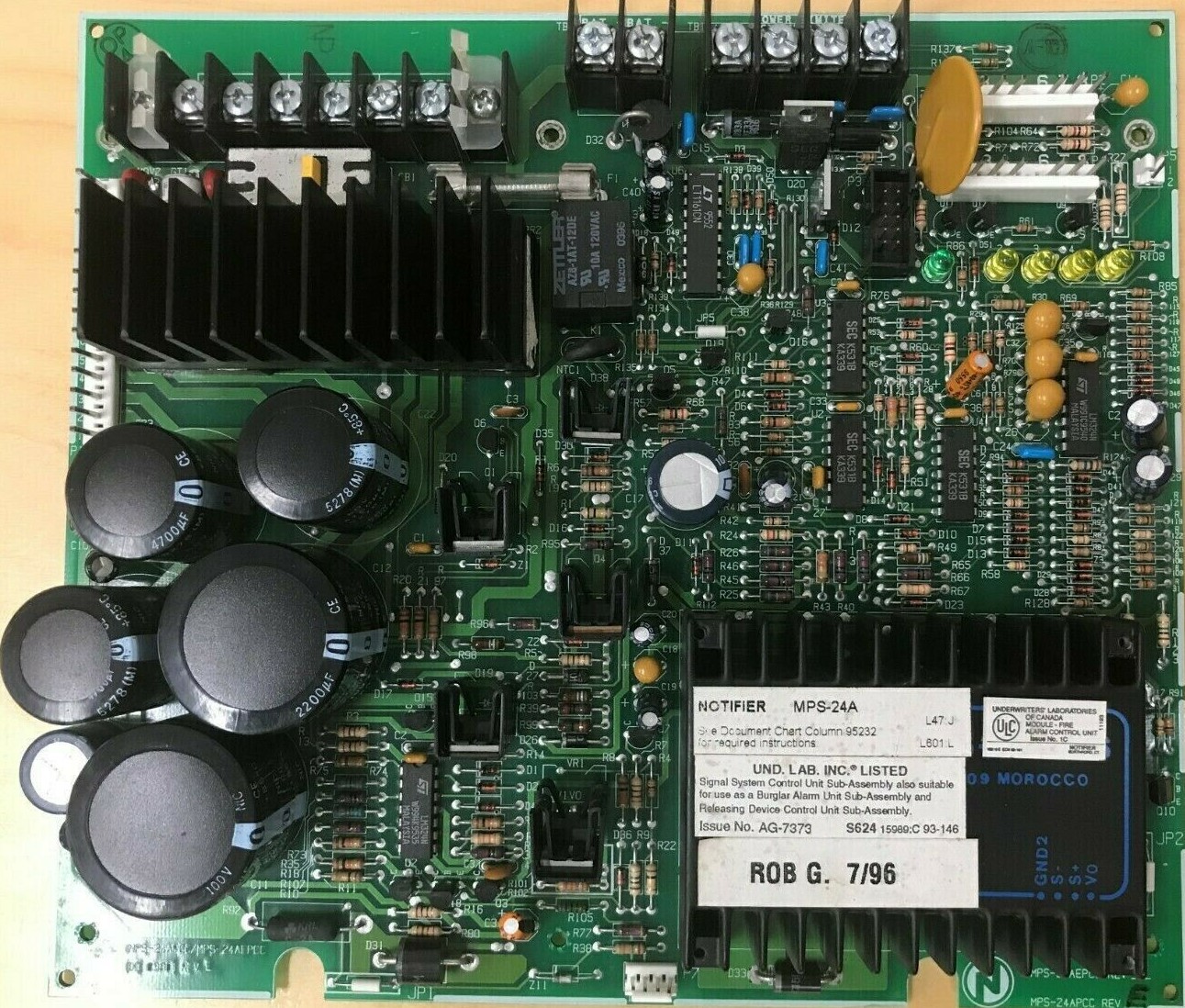 Notifier MPS-24A, Notifier (MPS-24A) Main Power Supply Board