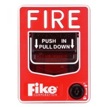 Fike 20-1063, Fike (20-1063) Intelligent pull station, normal operating voltage: 15-30 vdc, standby current: 370 ua. max. average (continuous broadcasts, maximum alarm current: 2 ma (red led on) , temperature range: 32f-120f (0c-49c)