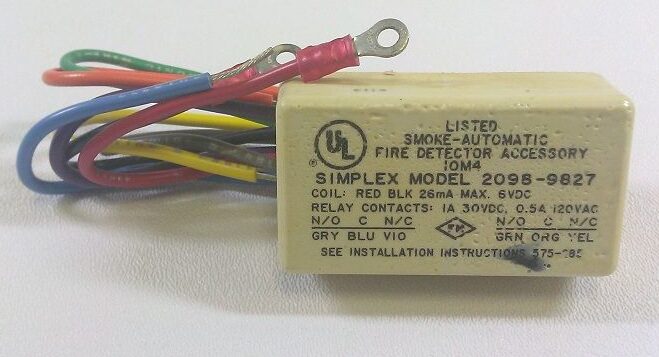 Simplex 2098-9827 relay, Simplex (2098-9827) Det/acc relay dpdt 1a