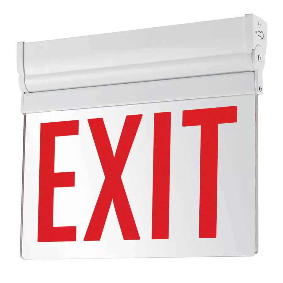 Mircom EL-7008RA, Mircom (EL-7008RA) Edge-lit led emergency exit sign–aluminum shell–180 minute battery backup