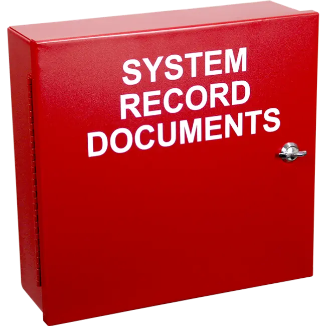 STI EM1212DOC, STI (EM1212DOC) Red metal “system record documents” box, thumb lock, 12x12x4