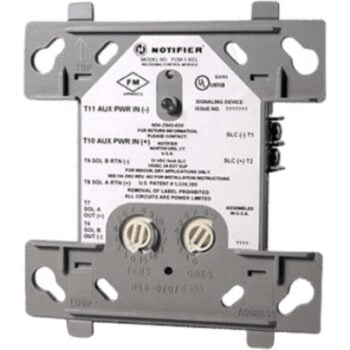 Notifier FDRM-1, Notifier (FDRM-1) Addressable dual monitor/dual relay module. provides two independent class b monitor circuits and two independent form c relays
