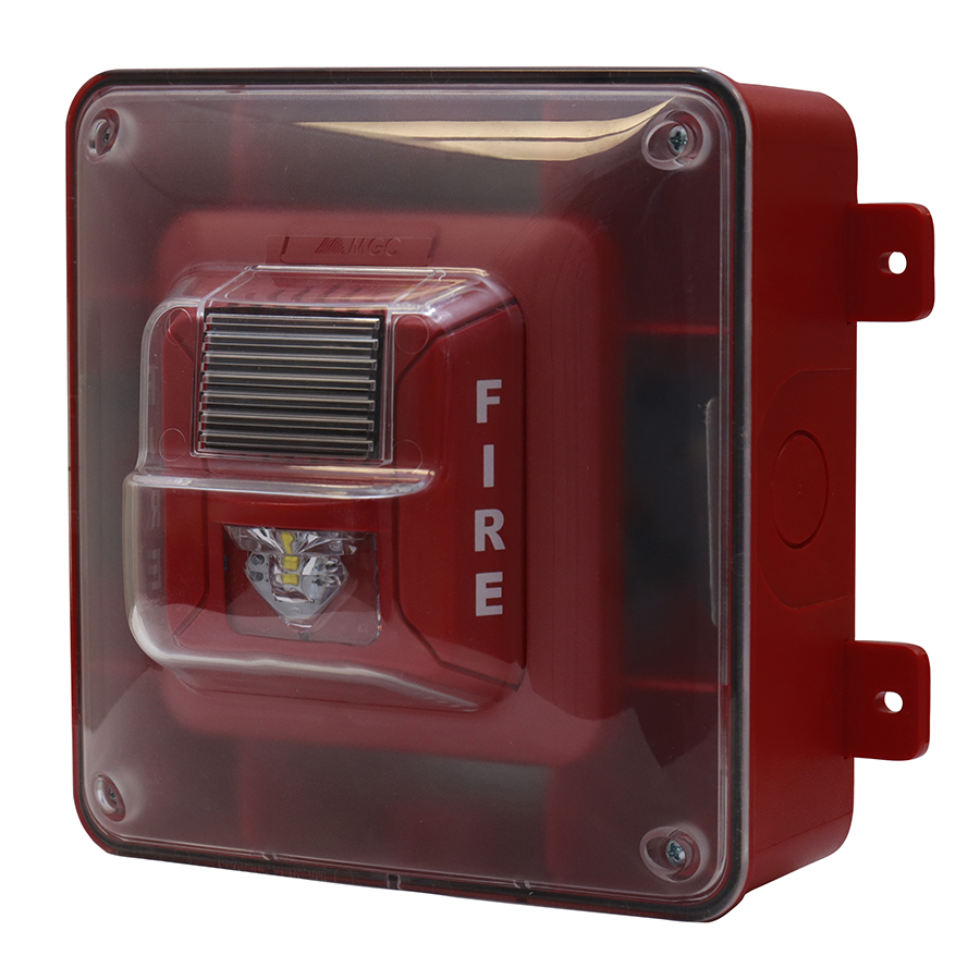 Mircom FHS-400-RR-WP, Mircom|Secutron (FHS-400-RR-WP) Weather protected wall mount horn/strobe, red (includes enclosure & device)