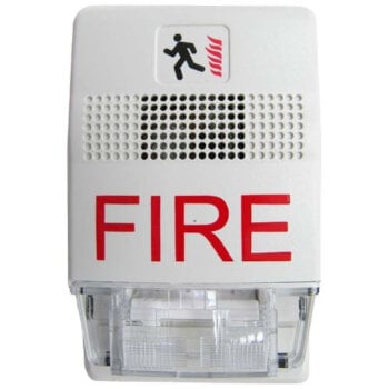 Edwards G1F-CVM, Edwards (G1F-CVM) Multi-cd chime-strobe, steady or temporal, hi/lo db, fire markings – 24v, white