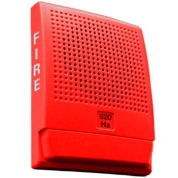 Edwards G4LFRF-H, Kidde/ Edwards (G4LFRF-H) Genesis Wall-mount, Low-Frequency Appliance, Red Housing, Fire Marking, Audible Only