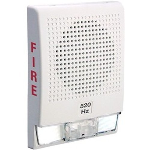 Kidde G4LFWF-HVM, Kidde (G4LFWF-HVM) Genesis wall-mount, low frequency appliance, white housing, fire marking, audible/standard output clear strobe light.