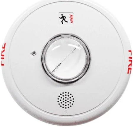 Edwards GCF-HDVMH, Edwards (GCF-HDVMH) Ceiling mount horn-strobe, multi-cd (95-177cd) , temporal hi/lo db output, 24v – white w/fire