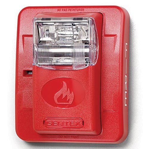 Gentex GES3-24WR, Gentex (GES3-24WR) Strobe only, selectable candela strobe, wall mount, red faceplate