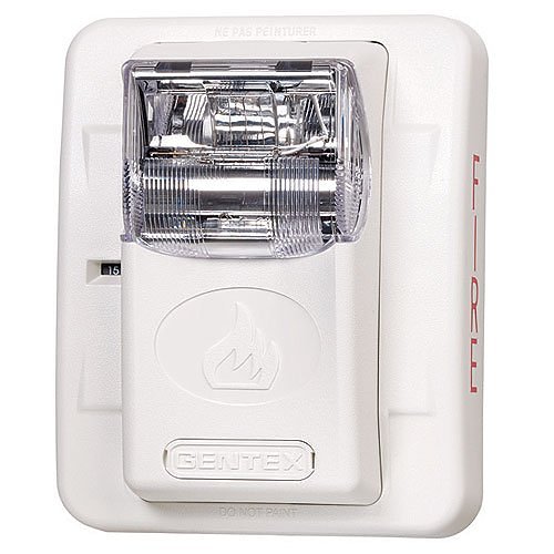 Gentex GES3-24WW, Gentex (GES3-24WW) Strobe only, selectable candela strobe, wall mount, white faceplate. 24 vdc