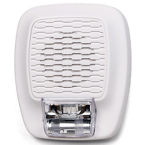 Gentex GHSLF15W, Gentex (GHSLF15W) Low frequency horn/strobe, fixed 15 candela, wall mount, temporal 3 sounder, temporal 4 capabilities plain (no lettering) , white faceplate