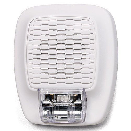 Gentex GHSLF177W, Gentex (GHSLF177W) Low frequency horn/strobe, fixed 177 candela, wall mount, temporal 3 sounder, temporal 4 capabilities, plain (no lettering) , white faceplate