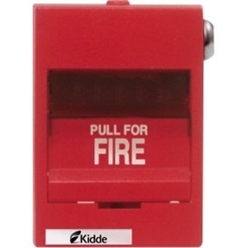 Kidde K-277B-1120, Kidde (K-277B-1120) Fire alarm pull station, non-coded, break glass, plastic, single action, single pole, open circuit, wire leads, key reset.