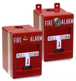 Kidde MPSR2-D45W-GE, Kidde (MPSR2-D45W-GE) Manual pull station, weatherproof, double-action, dpdt, cat 45 key reset, terminal connections.