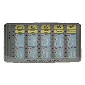Notifier N-ANN-LED, Notifier (N-ANN-LED) Annunciator module, 10 input zones, alarm(red) , trouble(yellow) , supervisory(yellow) , black box