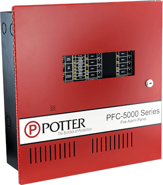Potter Electric Signal PFC-5008, Potter Electric Signal (PFC-5008) 8 zone facp no dact red cabinet