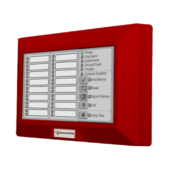 Edwards RLED-CR, Edwards (RLED-CR) 16-pair led zone annunciator with common controls. english. red.