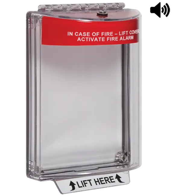STI STI-13020FR, STI (STI-13020FR) Universal stopper dome cover w/fl mt, horn, red housing, fire label