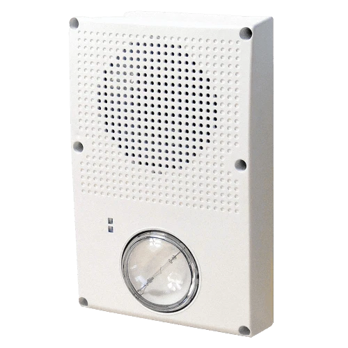 Edwards WG4WN-HVMHC, Edwards (WG4WN-HVMHC) Outdoor rated wall/ceiling horn/strobe, white w/o marking, high output strobe, clear lens. note: model 449 electrical box required for waterproof applications.