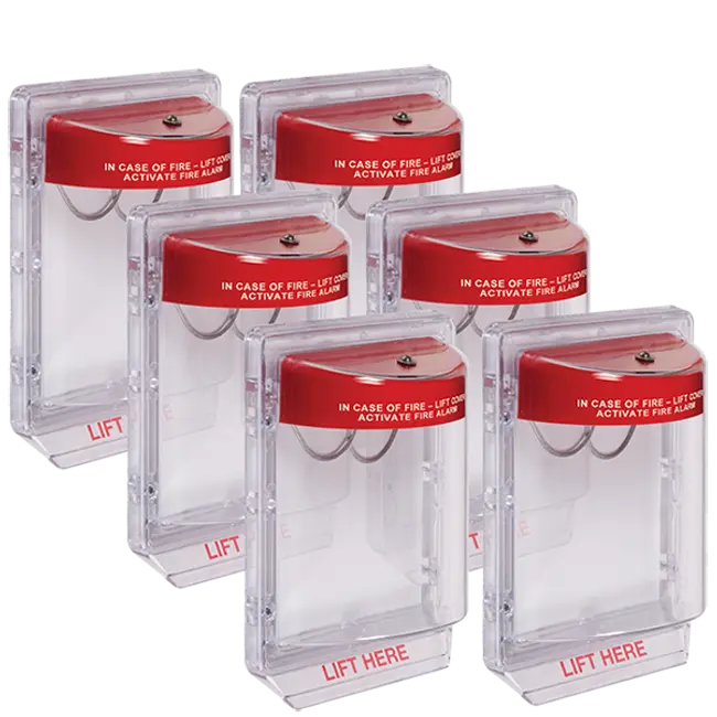 STI STI-1100CP6, Stopper II (STI-1100CP6) Pull Station Cover – Flush Mount w/Horn 6-Pack