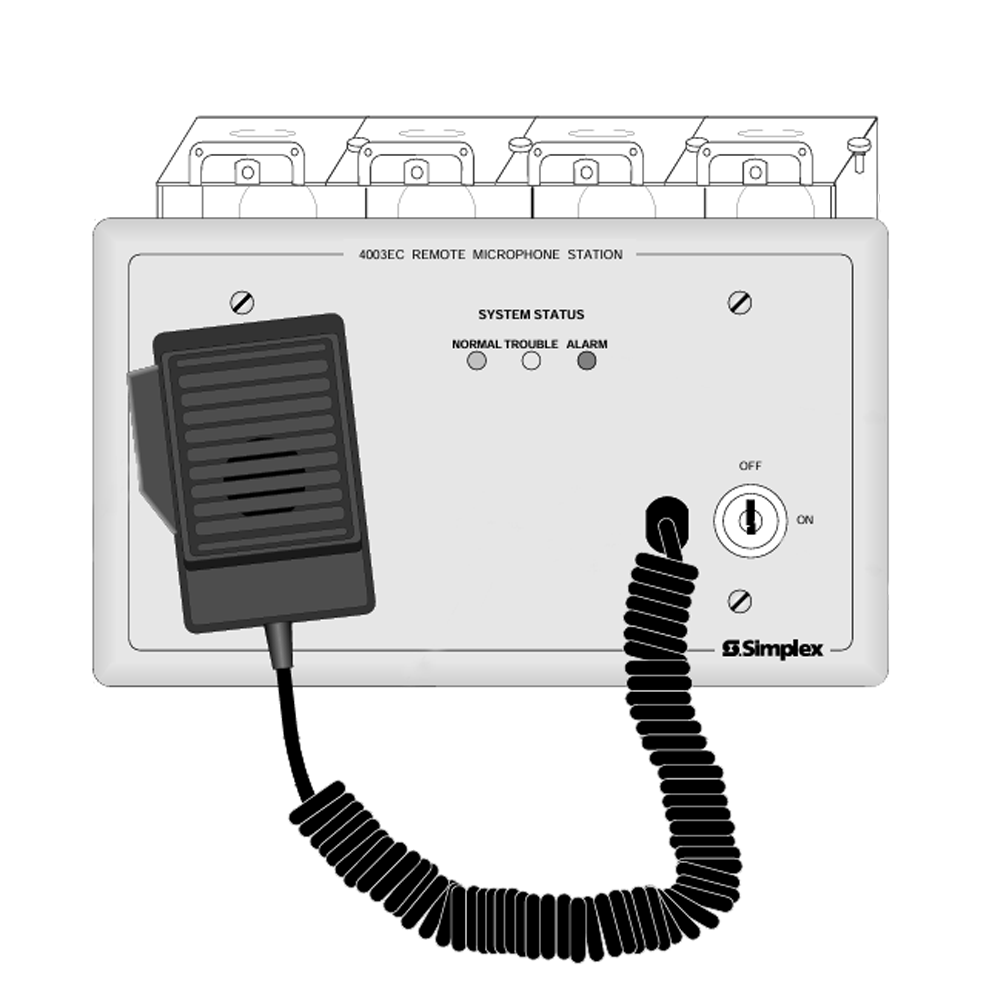 simplex 4003-9832 remote mic, Simplex (4003-9832) Remote mic black, beige plate