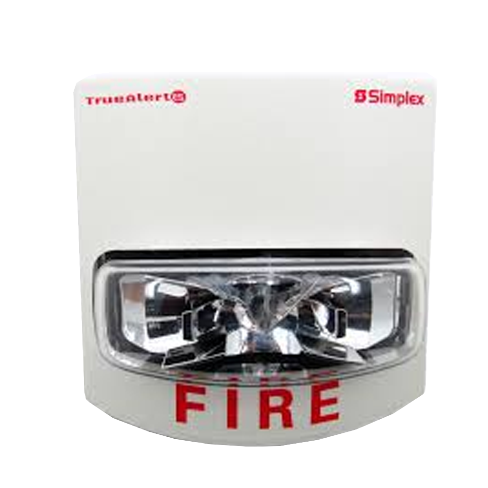 Simplex 49AV-WWS-BA, Simplex (49AV-WWS-BA) Truealert addressable av notification appliances, horn/strobe, w/multi-candela strobe (15cd, 30cd, 75cd, 110cd, 135cd, or 185cd) , w/cover, wall mount, white finish