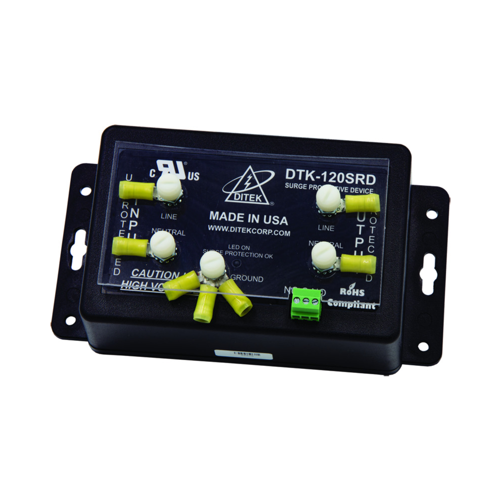 Ditek DTK-120SRD, DITEK (DTK-120SRD) Surge protector guards 120VAC power circ
