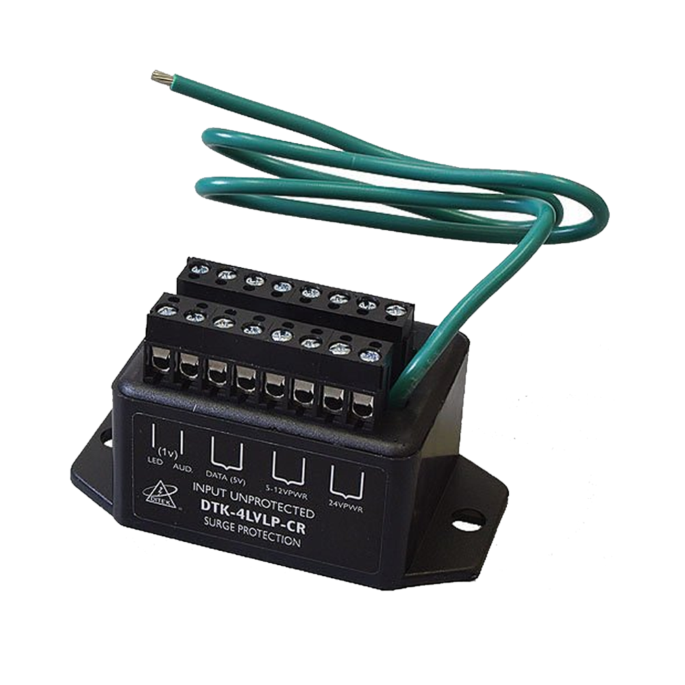 Ditek DTK-4LVLPCR, Ditek (DTK-4LVLPCR) 4 pair card reader protection- 1 pair each 12v power, 24v power, 5v data, 1v signal