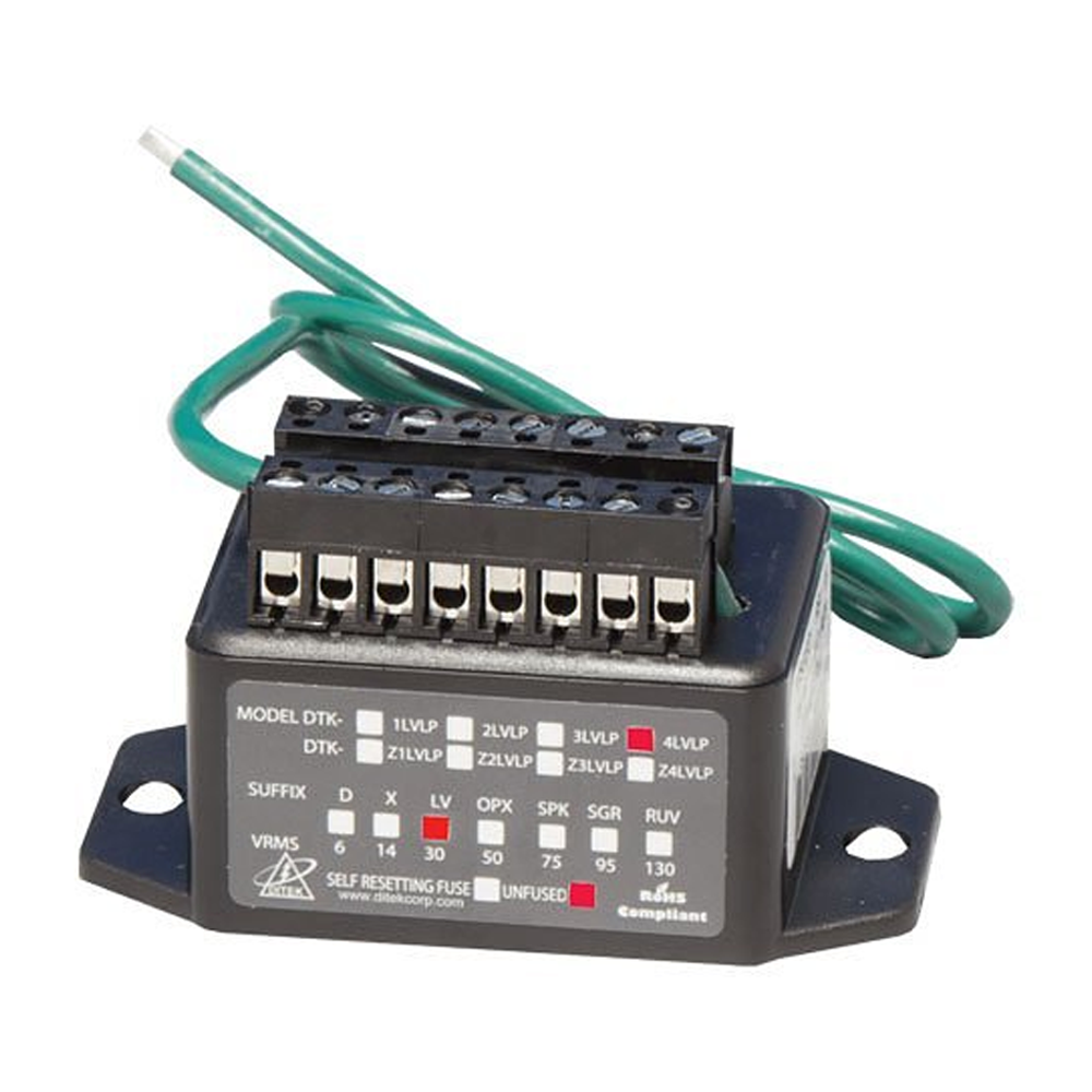 Ditek DTK-4LVLPLV, Ditek (DTK-4LVLPLV) 4 pair – 24v- terminal strip – 22-12 awg