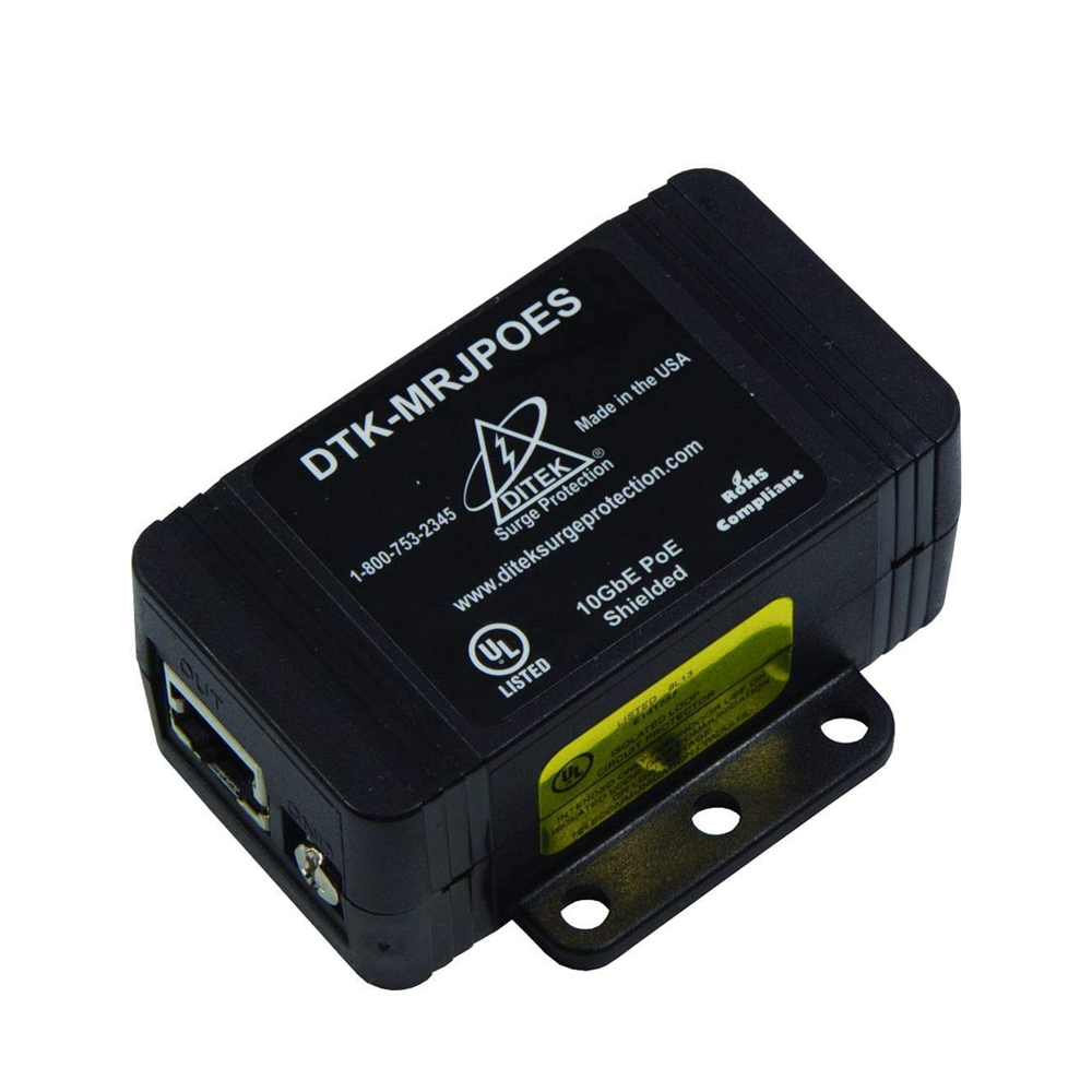 Ditek DTK-MRJPOES, Ditek (DTK-MRJPOES) Single channel 10gbe poe protector– shielded rj45 connection
