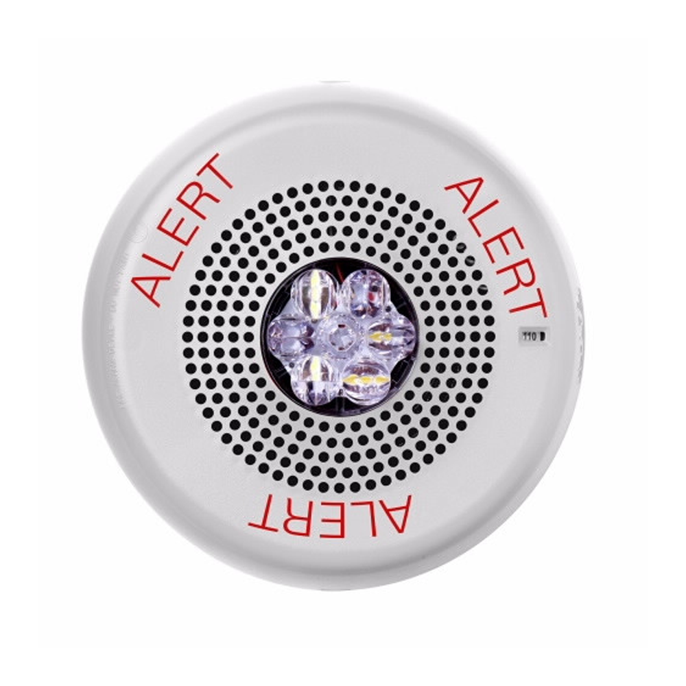 Wheelock ELSPSTWC-AL, WHEELOCK (ELSPSTWC-AL) Eluxa,Led Hf Spkr Strb,Wht,Ceiling, 24V