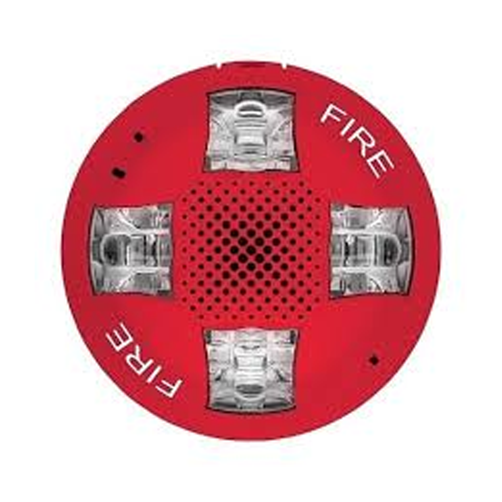 Edwards GCSVHRF, EDWARDS (GCSVHRF) Ceiling Speaker/Strobe, 135-185cd, Red,