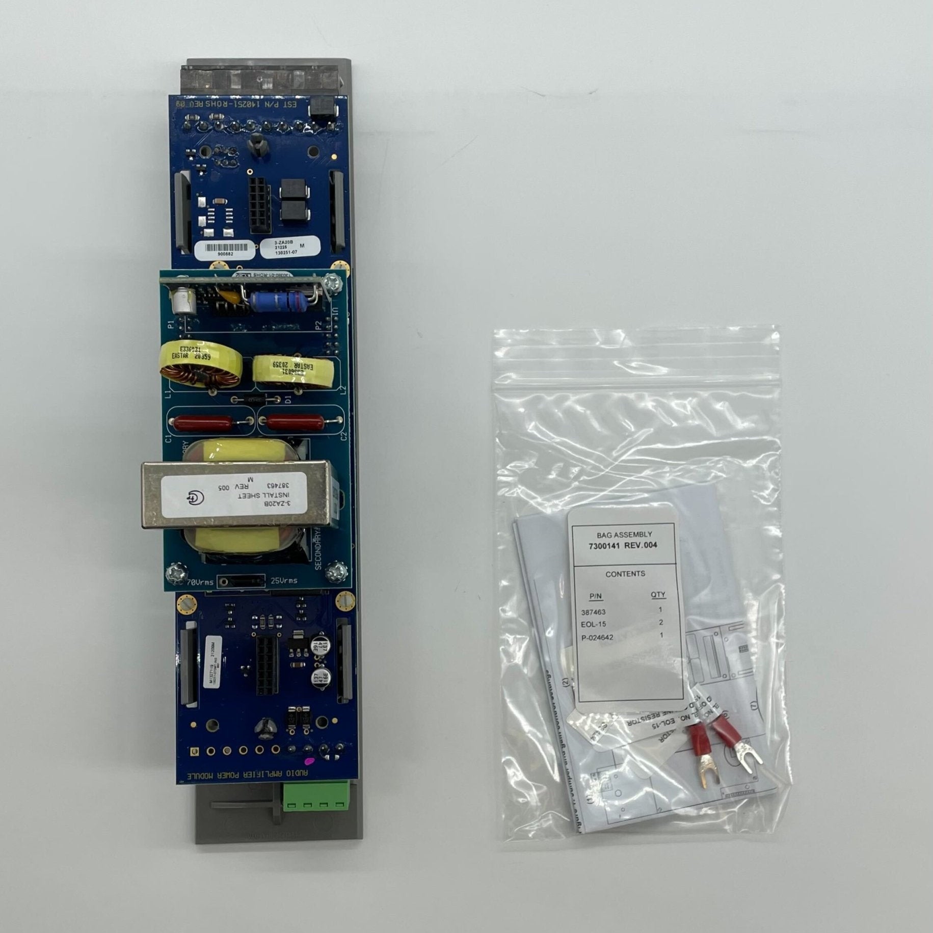Edwards 3-ZA20B, Edwards (3-ZA20B) Zoned amplifier, 20 watt, class b. 20 watt selectable for 25 or 70 vrms class b output. mounts in 1 lrm space. has built in class b..nac rated at 3.5 amps. supports one user interface module.