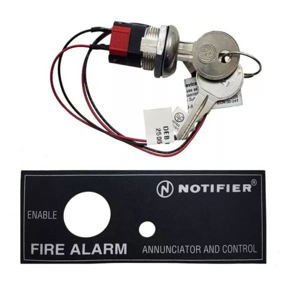 Notifier AKS-1B, Notifier (AKS-1B) Annunciator key switch. black label with white letters.