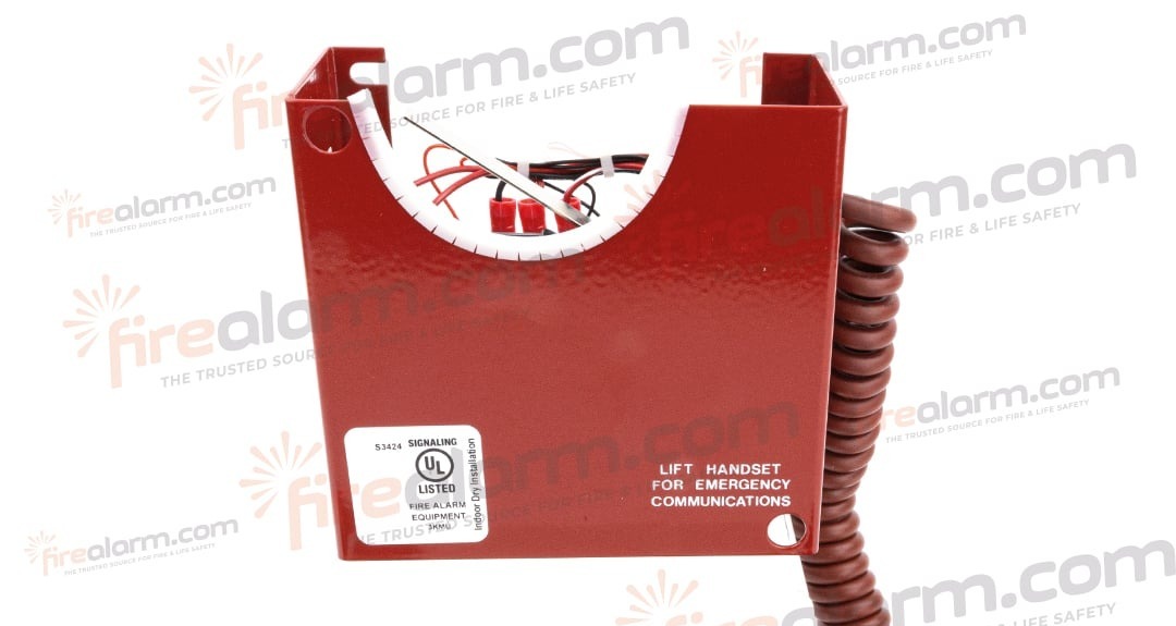 Edwards 6830-5A-4, Edwards (6830-5A-4) Permanent remote telephone handset station – 4-state, red, ‘push-to-talk’ button, 5′ coiled cord