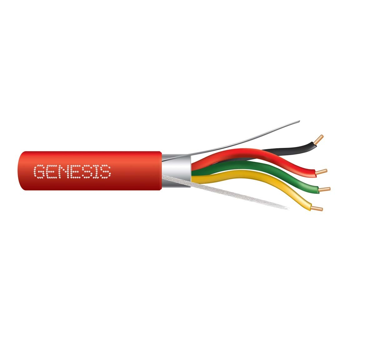 genesis 44035504, Genesis (44035504) 18/4 Solid Shielded — Fire Alarm, Riser, Shielded — Red