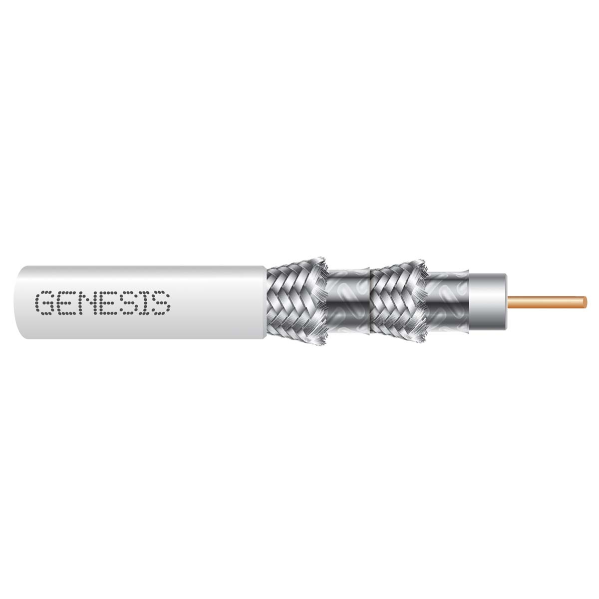 Genesis 50071101, Genesis (50071101) Rg6 ccs quad-shield; catv coax, general purpose; white; 1000 pull box