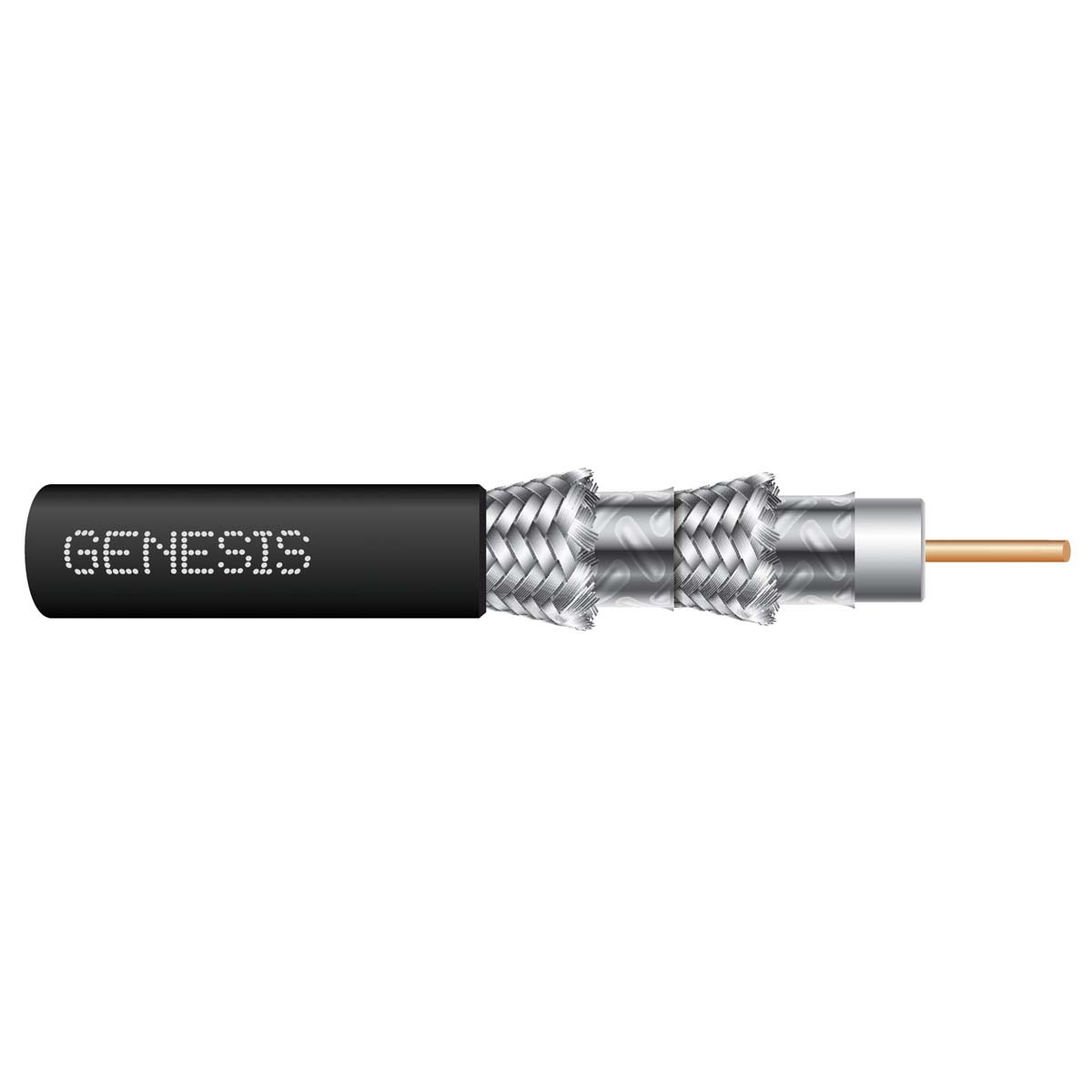 genesis 50075508, Genesis (50075508) Rg6 Ccs Quad-Shield — Catv Coax, General Purpose — Black