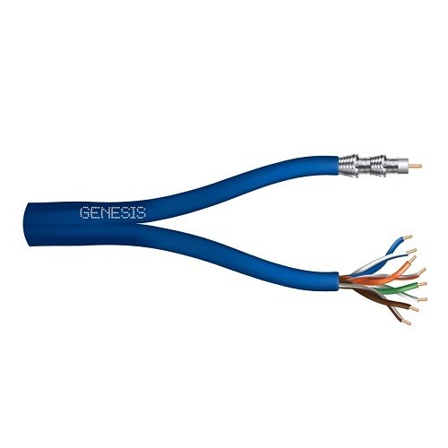 genesis 50661006, Genesis (50661006) Rg6 Quad + Cat 5E — Multimedia, Gen Purpose — Blue