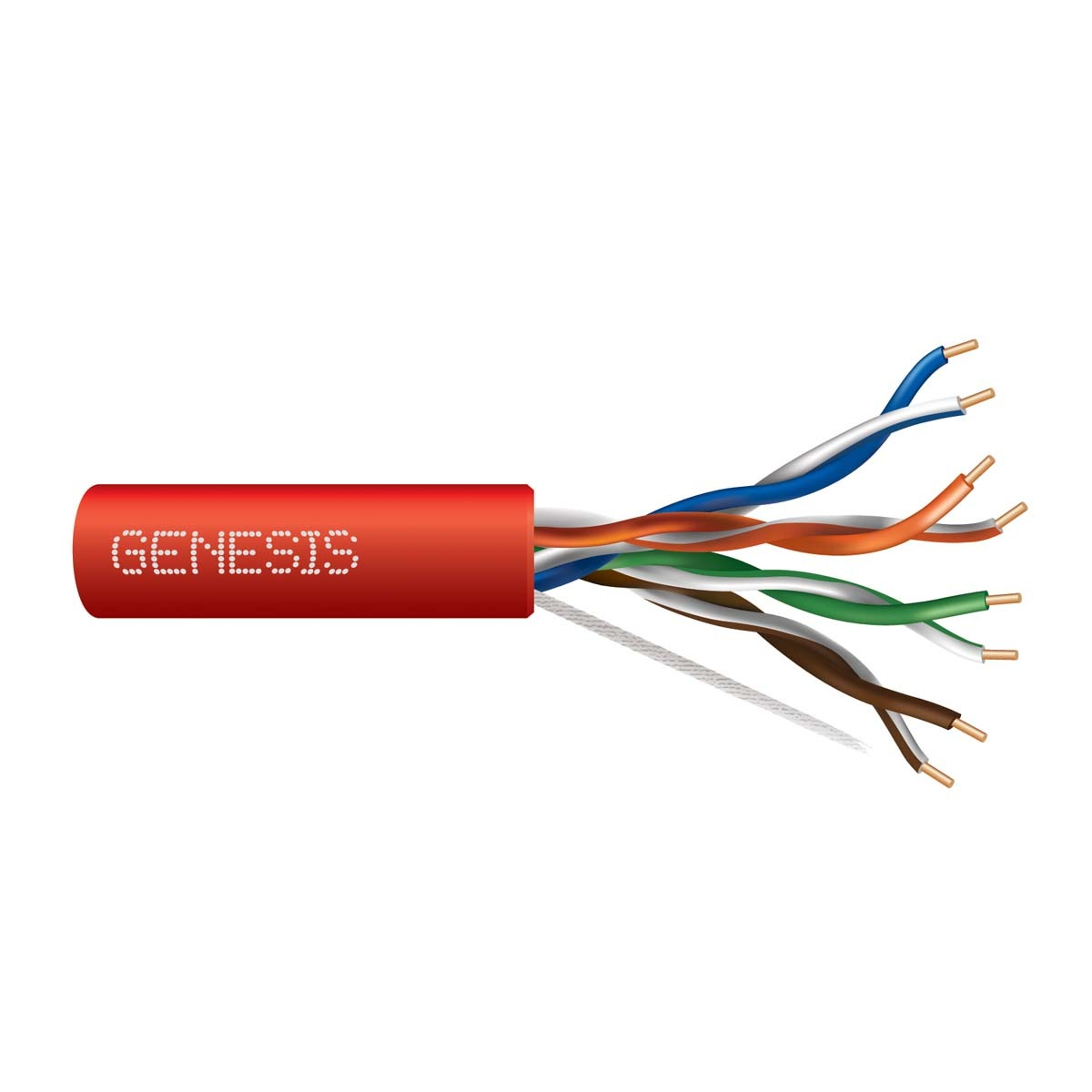 genesis 50781104, Genesis (50781104) 24/4Pr Cat 5E — Category 5E, Riser — Red