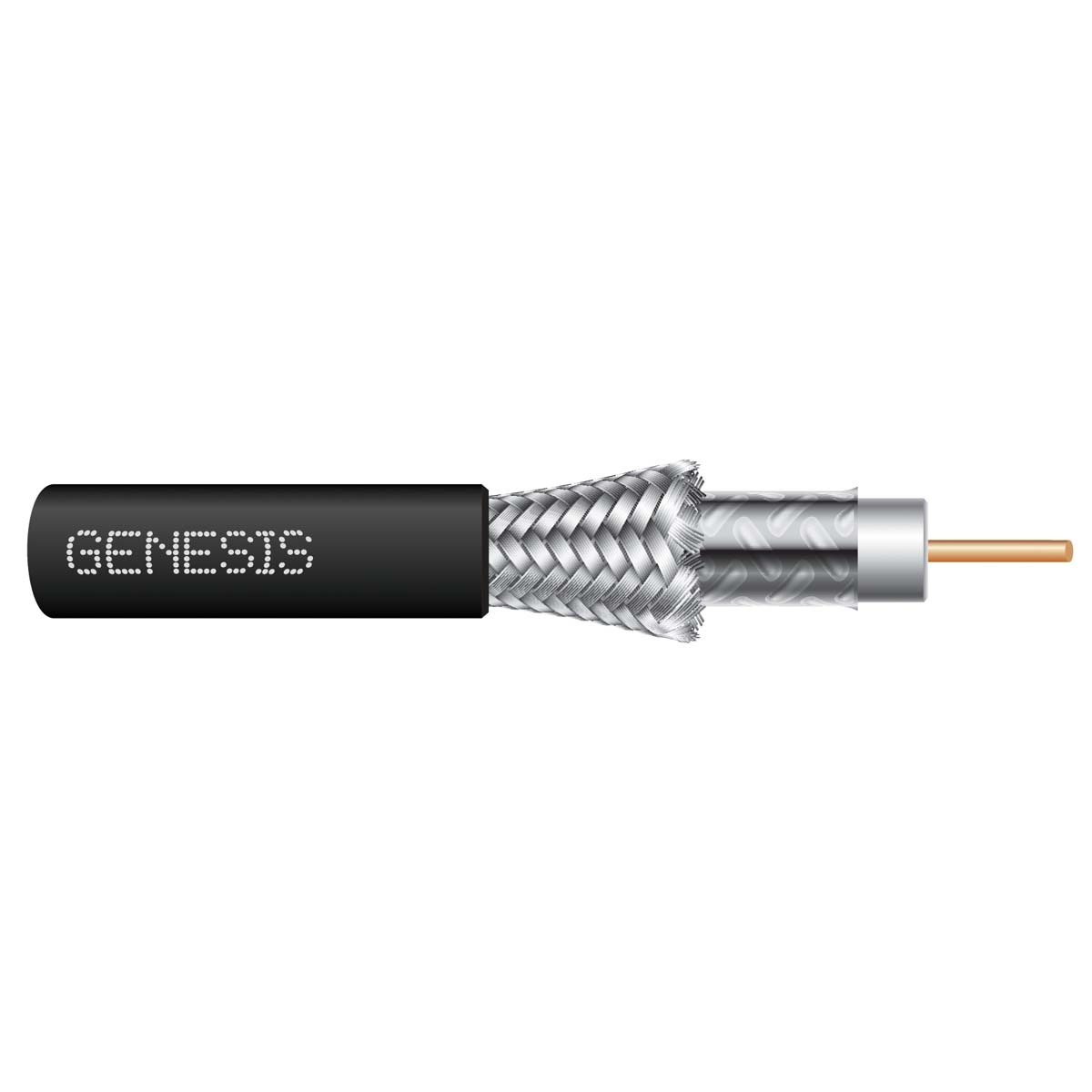 Genesis 53041108, Genesis (53041108) Rg6 bc dual-shield (60%) ; catv coax, general purpose; black; 1000 pull box