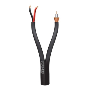 genesis 65081008, Genesis (65081008) Rg59 95%Cca + 18/2 — Cctv Coax + Power, Gen Purpose — Black