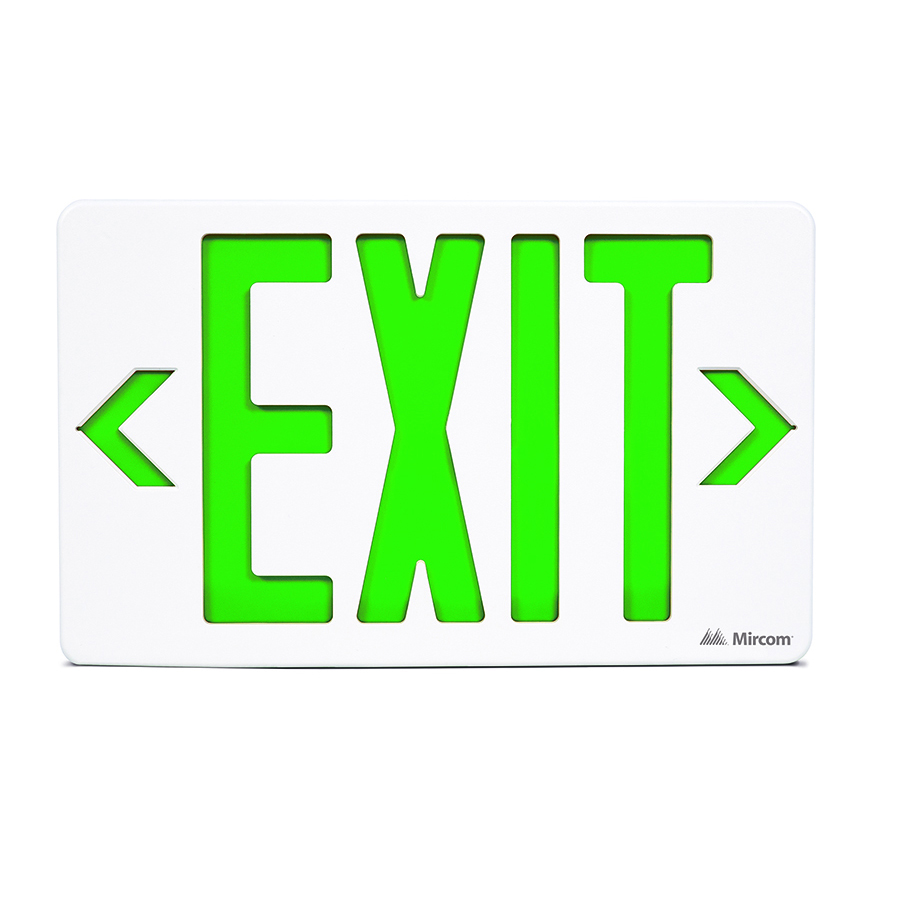 Mircom EL-7007GX-180, Mircom (EL-7007GX-180) Led Emergency Exit Sign – Green – 180 Minutes Battery Backup