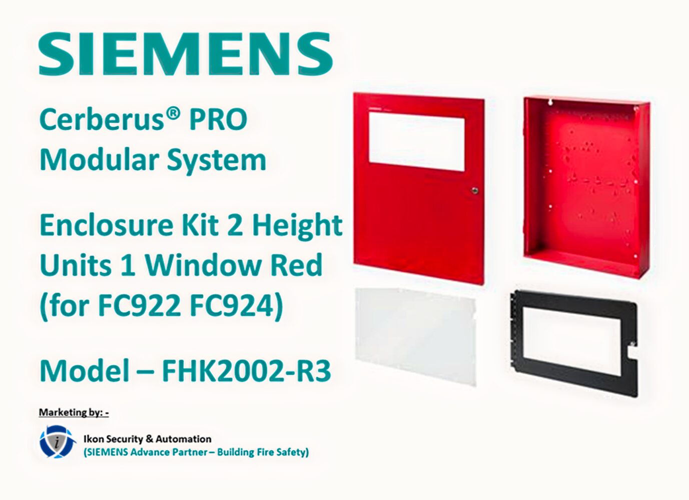 Siemens FHD2002-R3, Siemens (FHD2002-R3) Outer Door 2 Height Units 1 Window Red