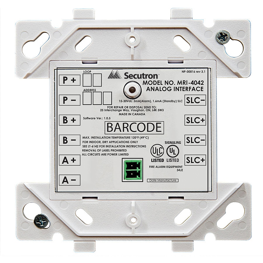 Secutron MRI-4042, Secutron (MRI-4042) Secutron 4000 Series Zone Module 4-20Ma