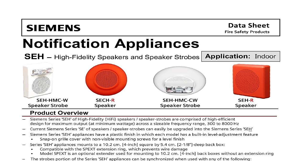 Siemens SEH-HMC-W, Siemens (SEH-HMC-W) Speaker Strobe, Hifi, 135/185 Cd, White