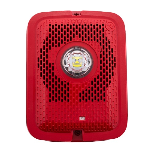 System Sensor SPSRK, System Sensor (SPSRK) Wall, Outdoor, Red, Selectable Candela, Speaker/Strobe