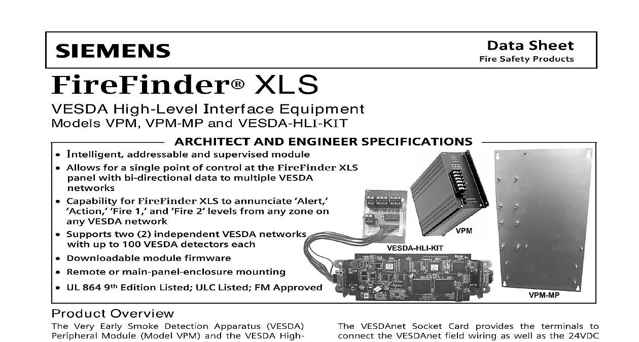 Siemens VPM, Siemens (VPM) Vesda Peripheral Module